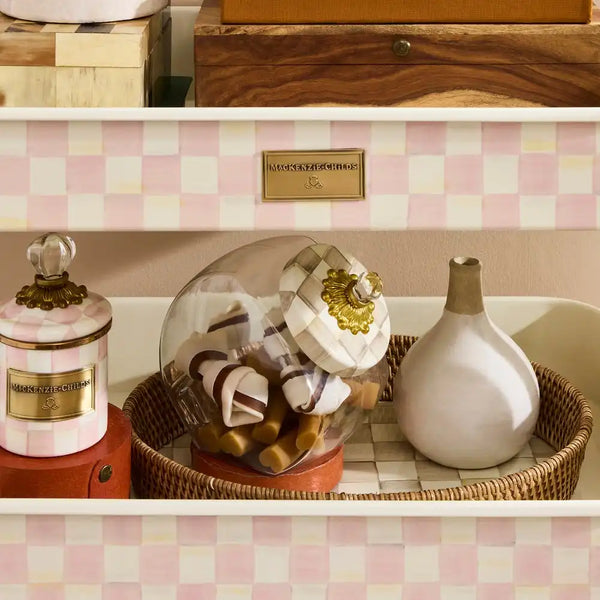 Mocha Check 3-Tier Kitchen Cart