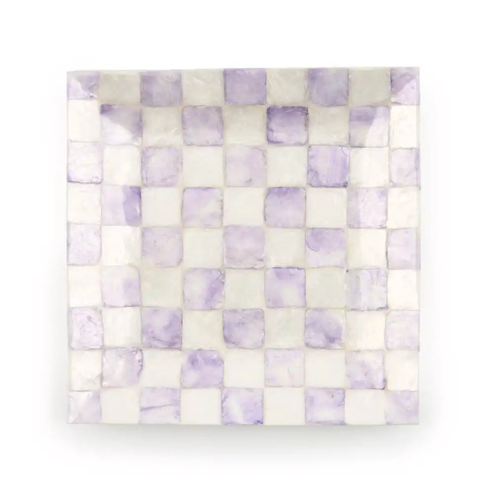 Sky Check Capiz Catchall Tray