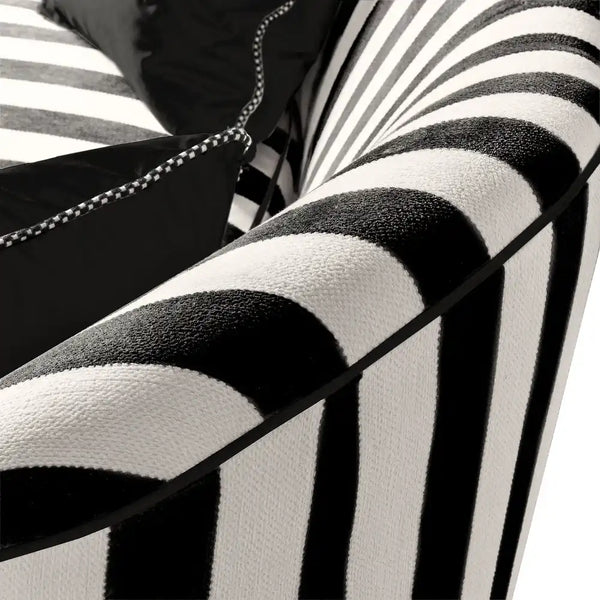 Marquee Black Stripe Chenille Wing Chair