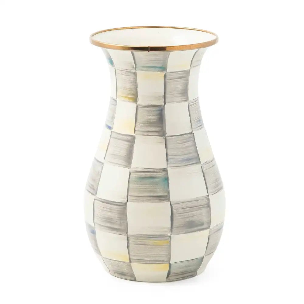 Mocha Check Tall Vase