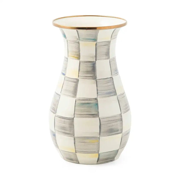 Mocha Check Tall Vase