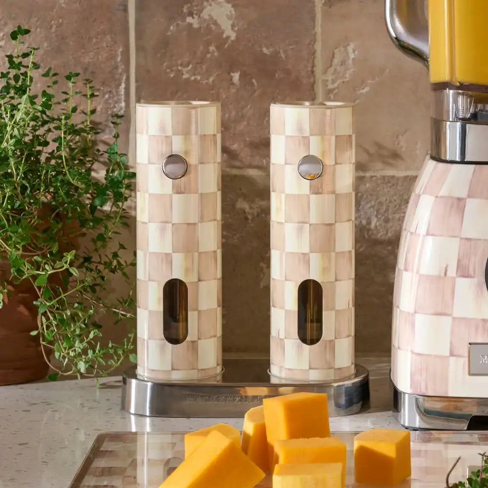 Courtly Check Electric Salt & Pepper Grinder Set