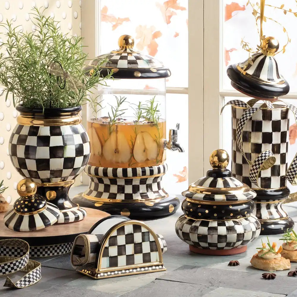 Courtly Check Ceramic Globe Canister