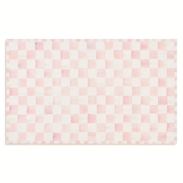 Rosy Checkered 3' x 5' Washable Rug
