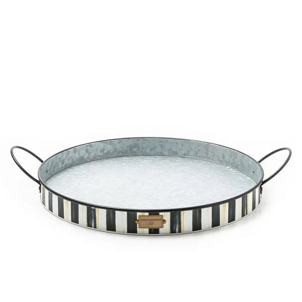 Mocha Stripe Serving Trays, Set of 2