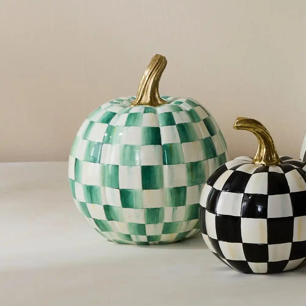 Mocha Check Mini Pumpkin