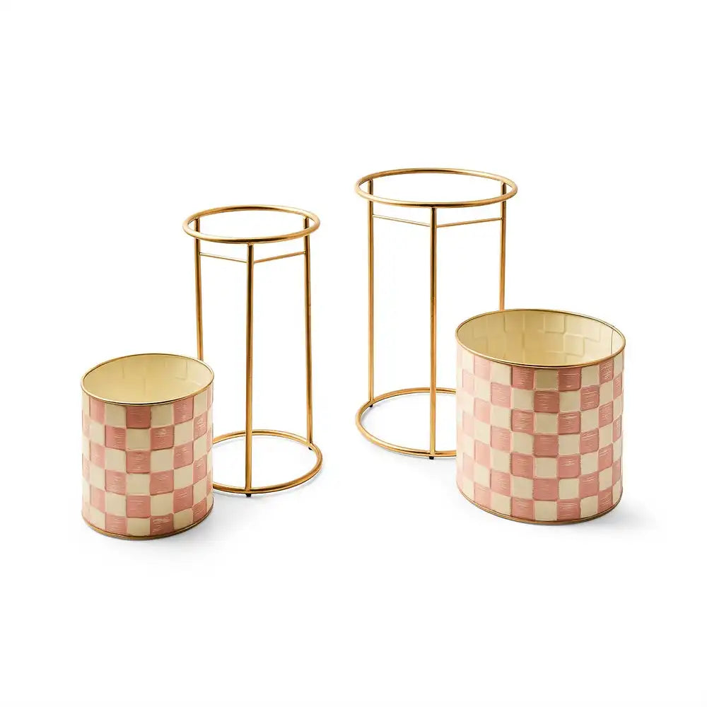 Rosy Check It Out Planters, Set of 2