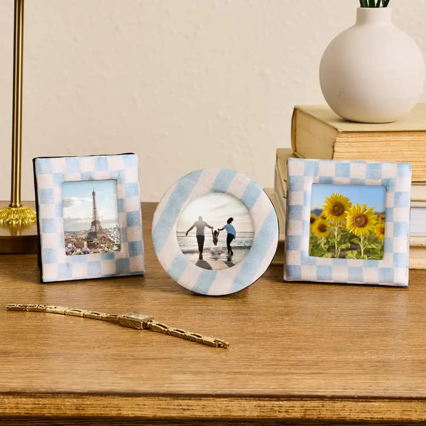 Mocha Fabric Frames, Set of 3