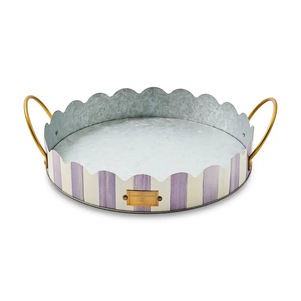 Mocha Stripe Serving Trays, Set of 2