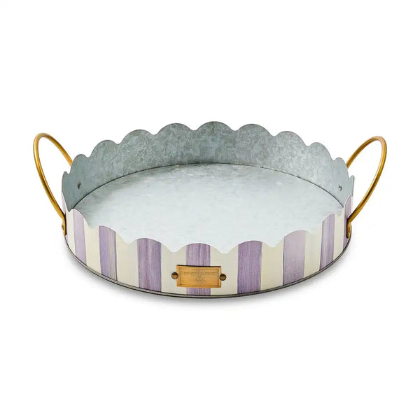 Mocha Stripe Serving Trays, Set of 2