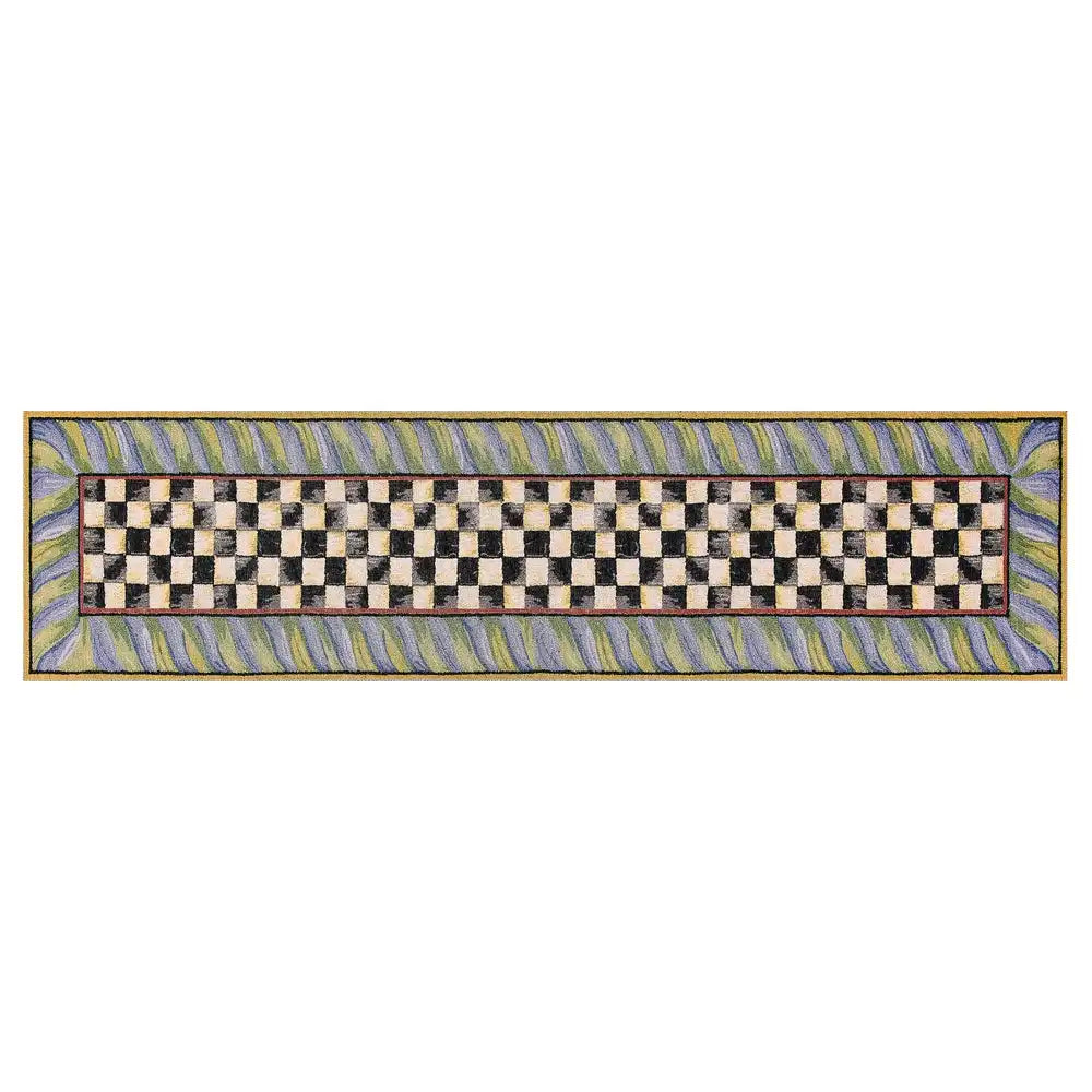 Courtly Check Purple & Green 3' x 5' Washable Rug
