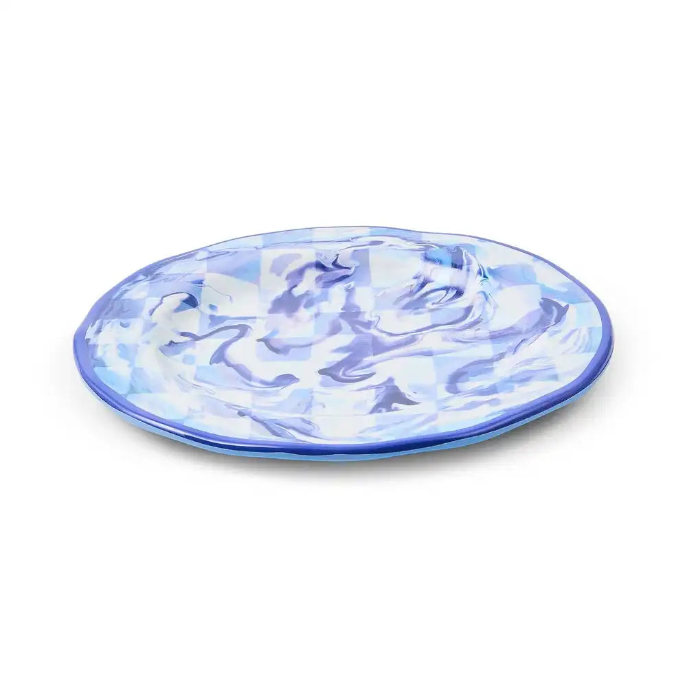 Green Marble Check Melamine Small Bowls, Set of 4