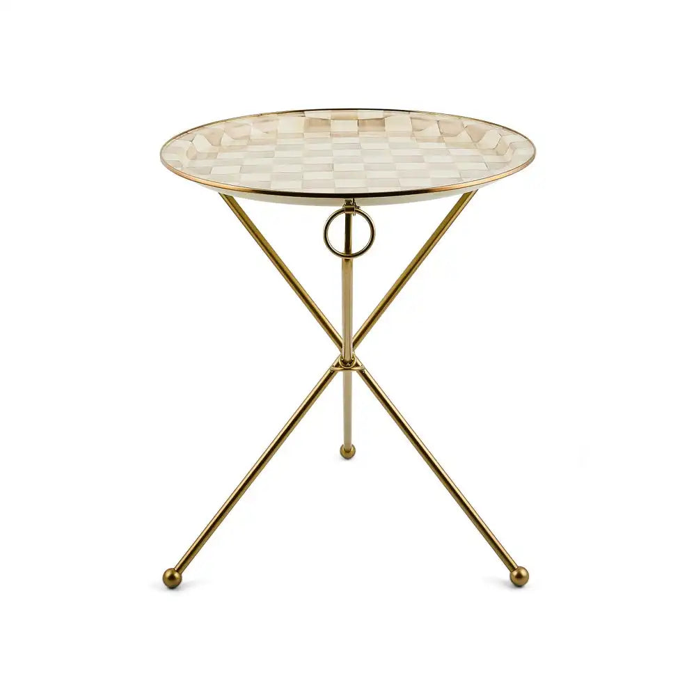 Sky Check Enamel Tilt Accent Table