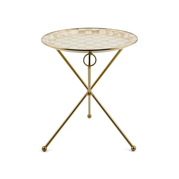 Sky Check Enamel Tilt Accent Table