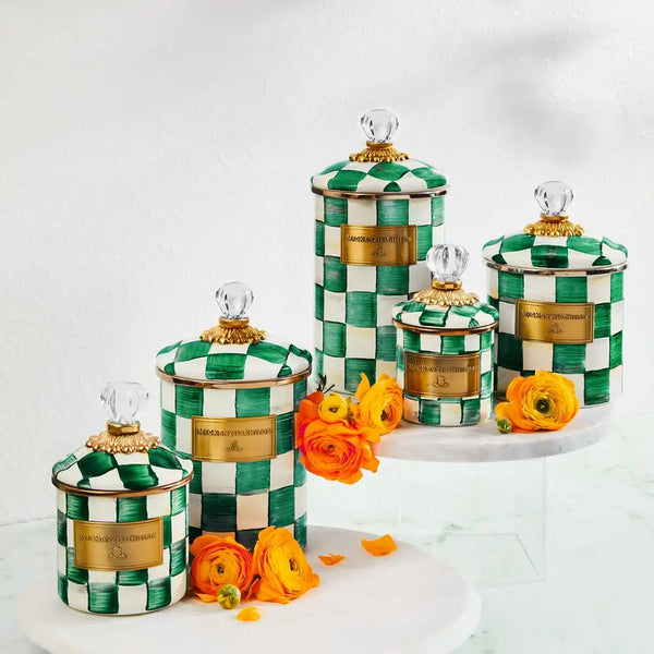 Emerald Check Small Canister