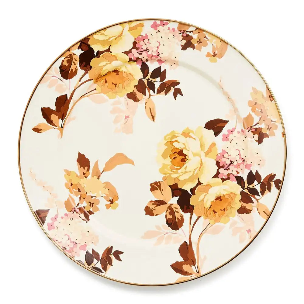 Wild Rose White Dinner Plate