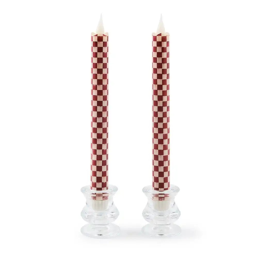 Cherry Check Flameless Dinner Candles, Set of 2 Main image