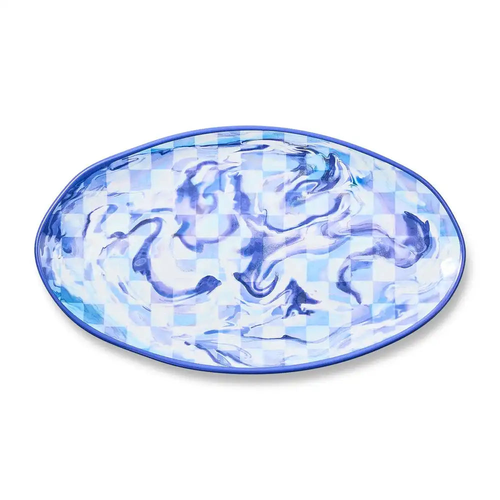 Pink Marble Check Melamine Serving Bowl