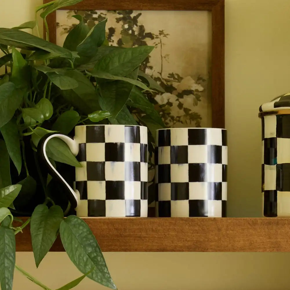 Sky Check Porcelain Mug