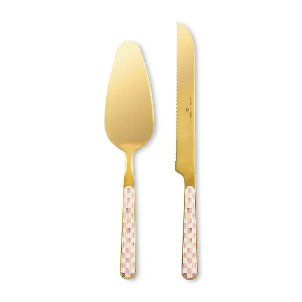 Mocha Check Bistro Cake Serving Set Main image