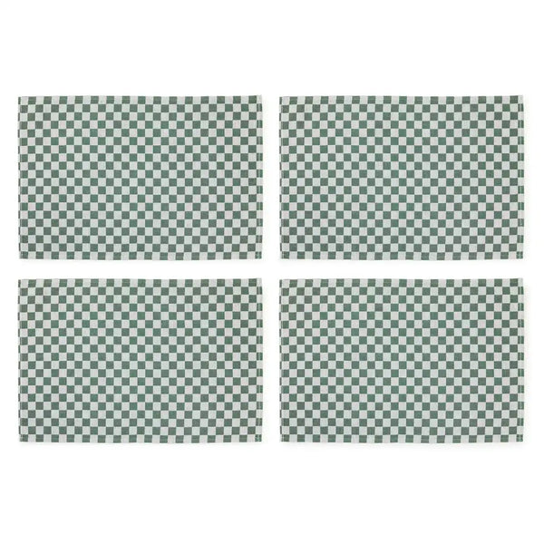 Dark Green Check Placemat, Set of 4