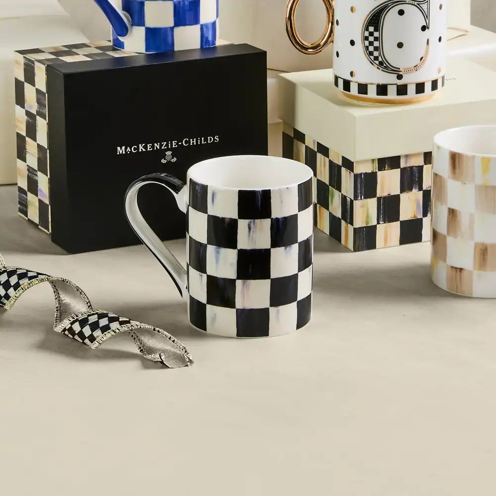 Sky Check Porcelain Mug