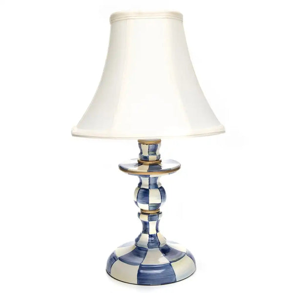 Emerald Check Candlestick Lamp