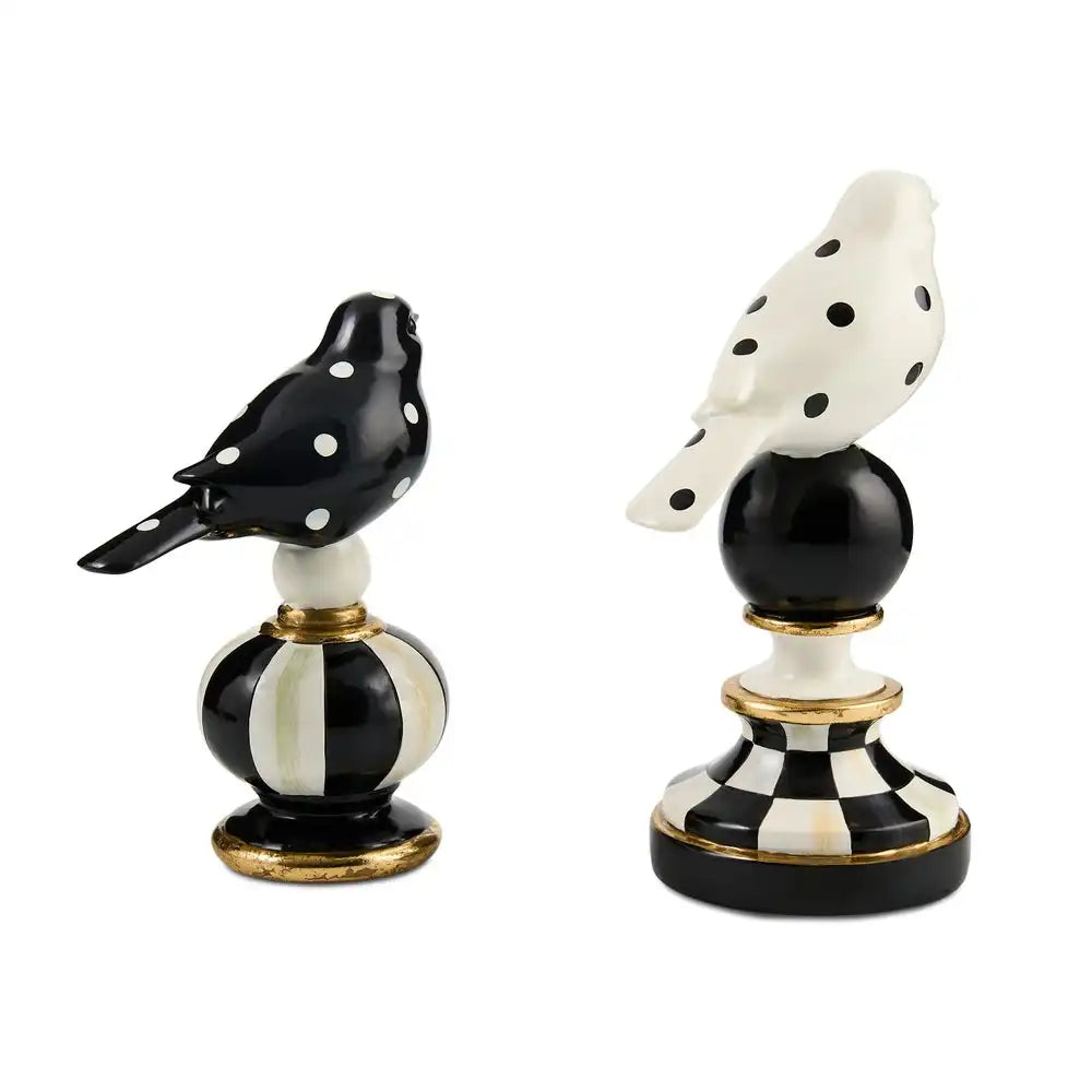 Courtly Check Bird Topiaries, Set of 2