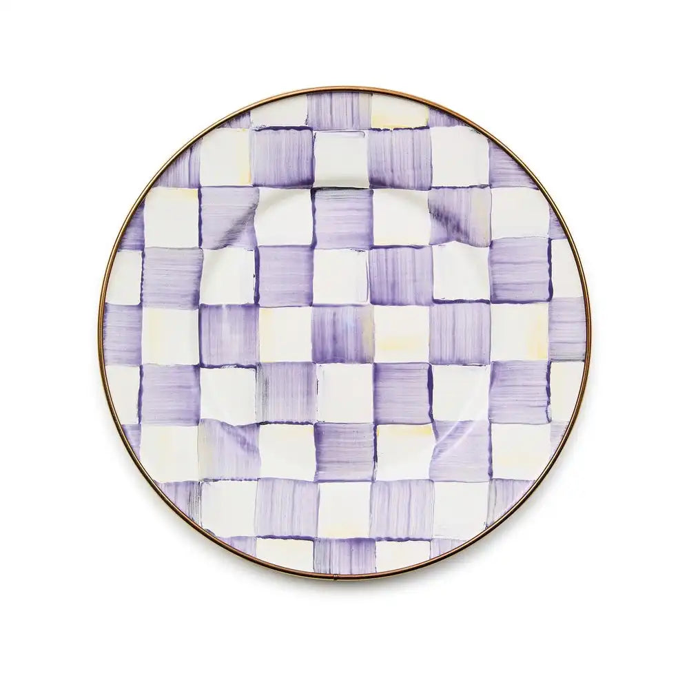 Violet Check Dinner Plate