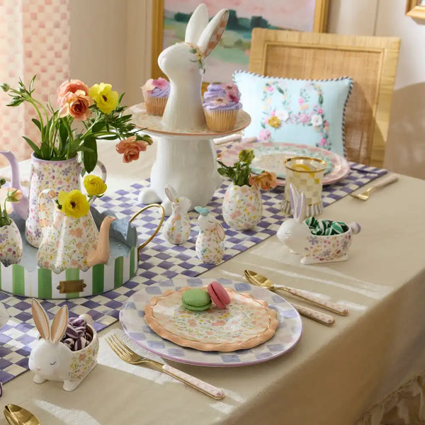 Lilac Check Dinner Plate