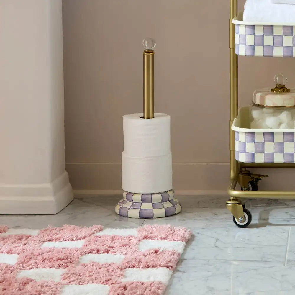 Violet Check Toilet Tissue Storage Secondary image