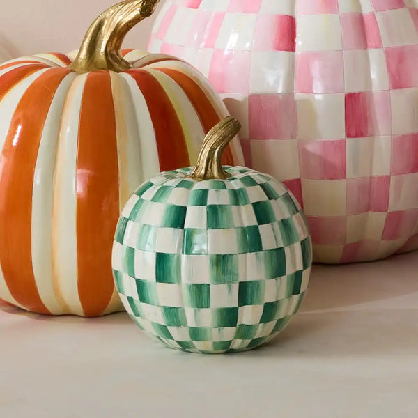 Mocha Check Mini Pumpkin