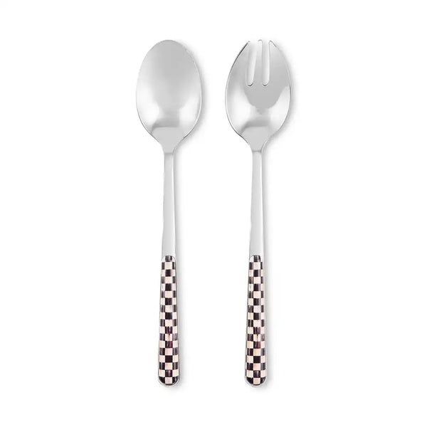 Mocha Check Bistro Salad Serving Set