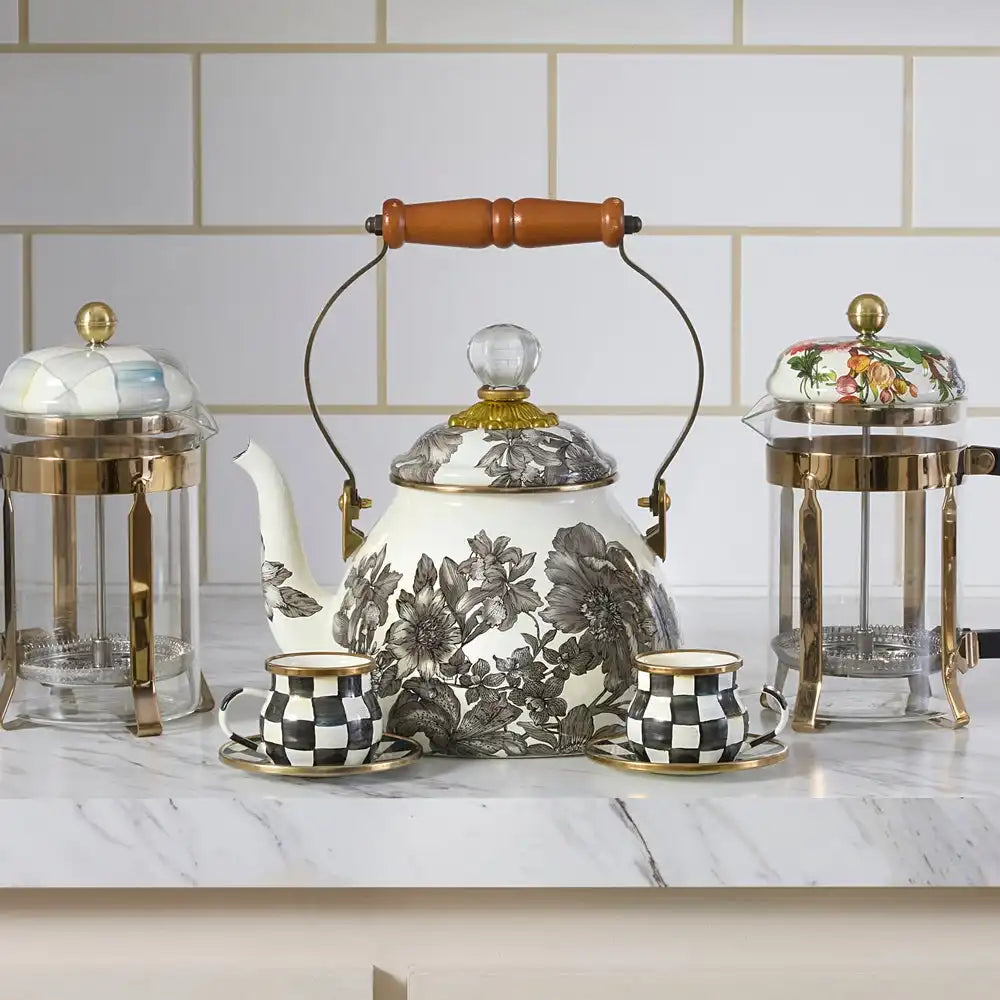 Rosy English Garden 2 Quart Tea Kettle