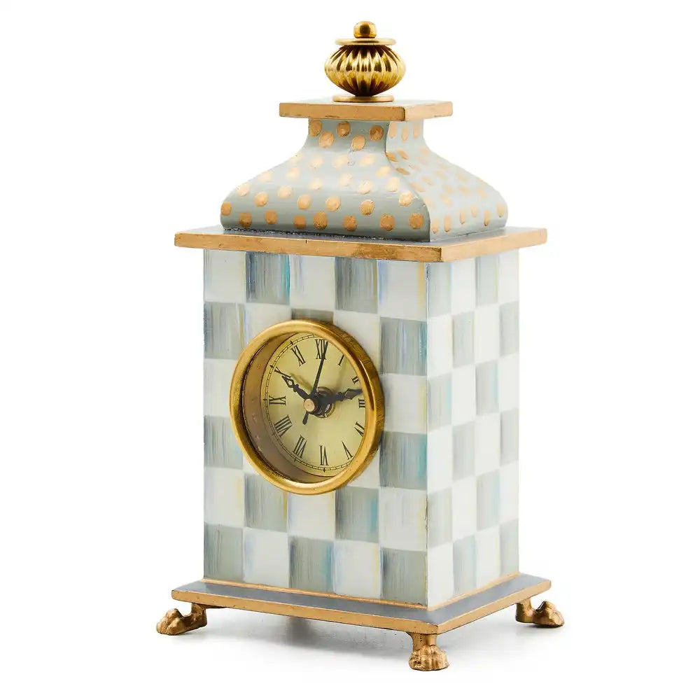 Emerald Check Desk Clock