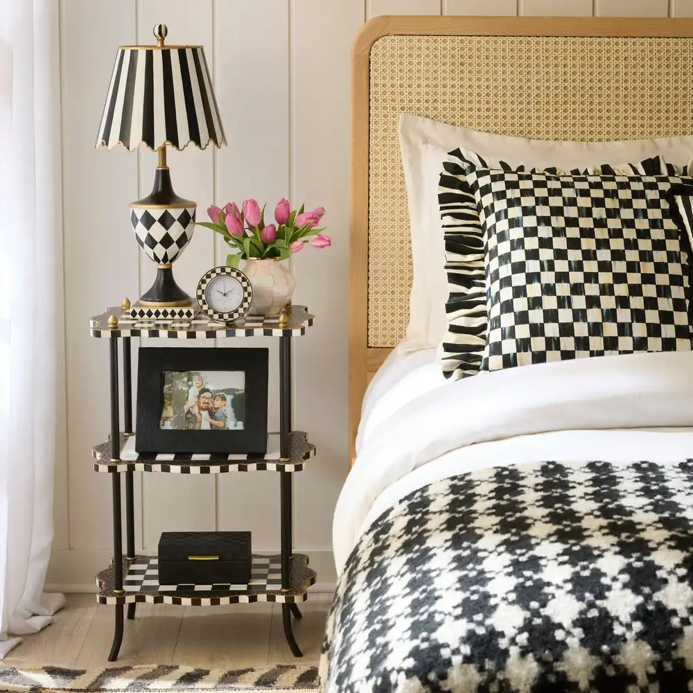 Black & White Check and Stripe 3 Tier Table Secondary image