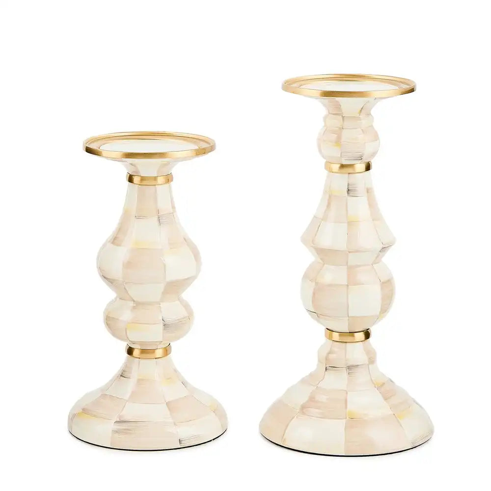 Rosy Check Medium Pillar Candlestick