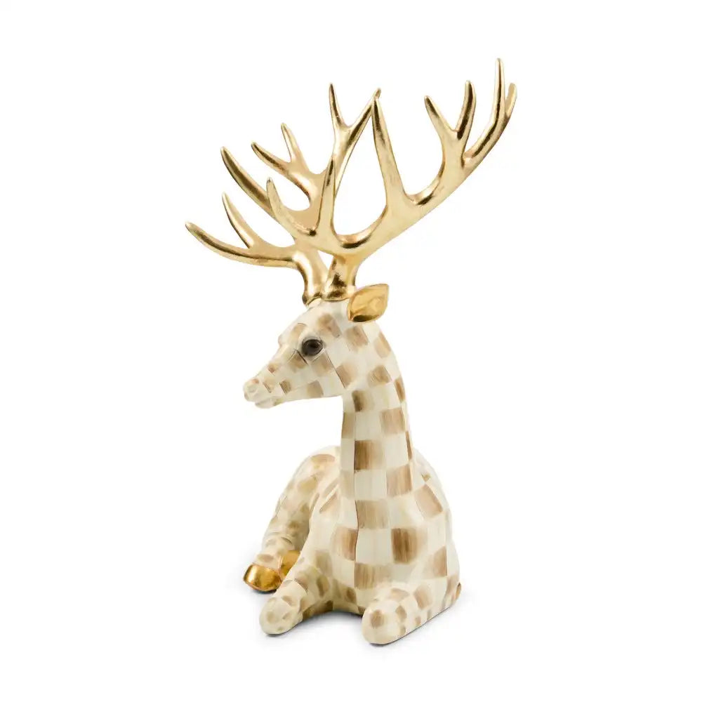 Mocha Check Resting Deer