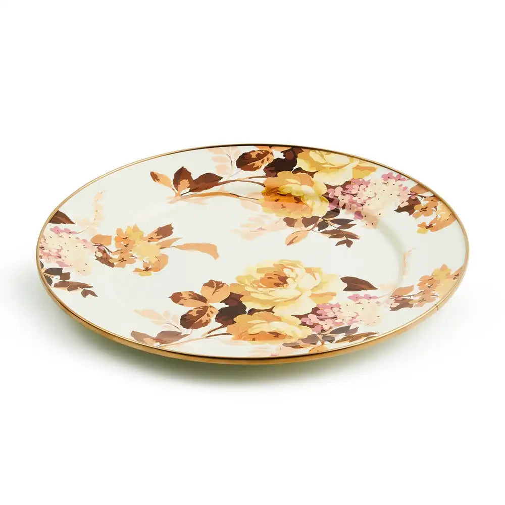 Wild Rose White Dinner Plate