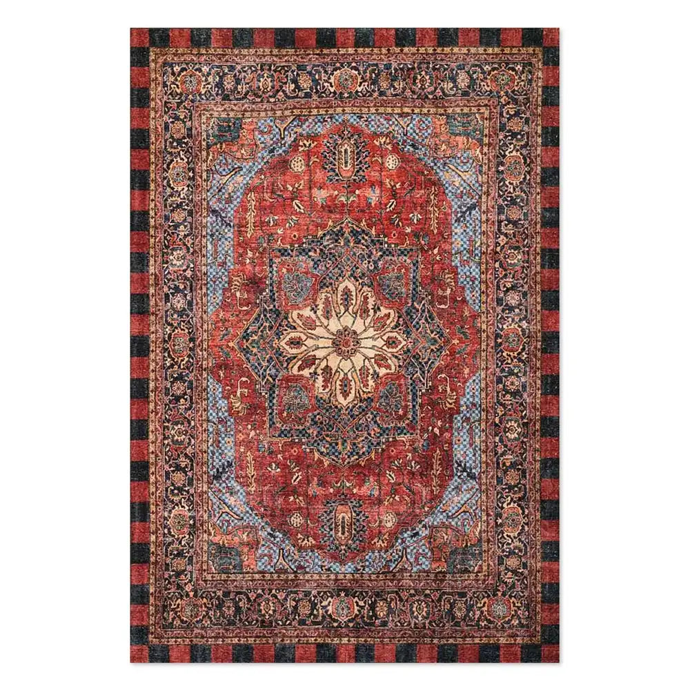 Heriz Checked Mocha 8' x 10' Washable Rug