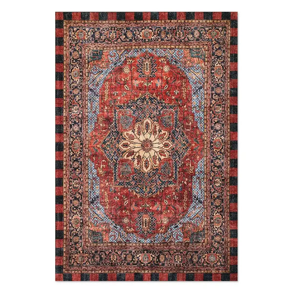 Heriz Checked Mocha 8' x 10' Washable Rug