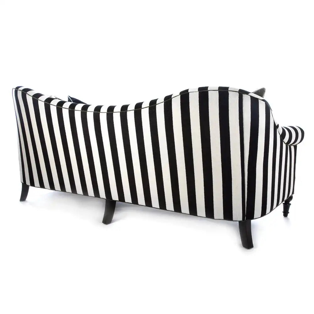 Marquee Black Stripe Chenille Wing Chair