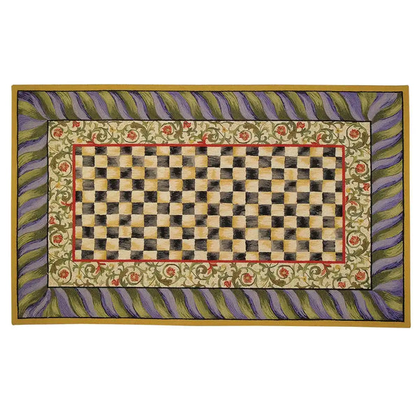 Courtly Check Purple & Green 5' Octagon Rug
