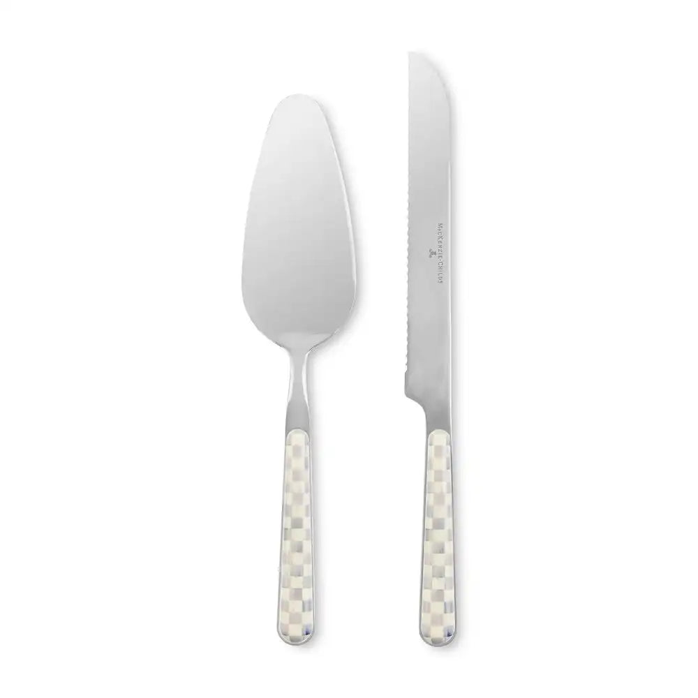 Mocha Check Bistro Cake Serving Set