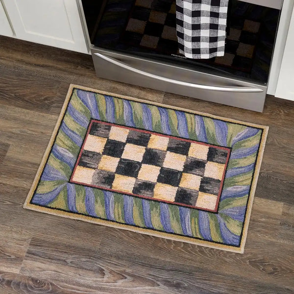 Courtly Check Purple & Green 3' x 5' Washable Rug