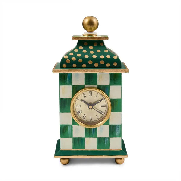 Emerald Check Desk Clock