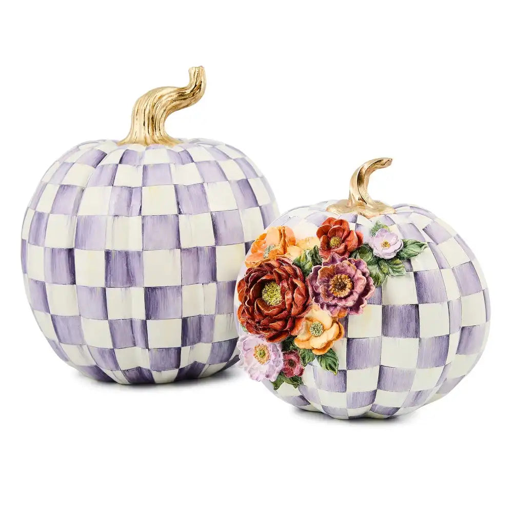 Mocha Check Mini Pumpkin