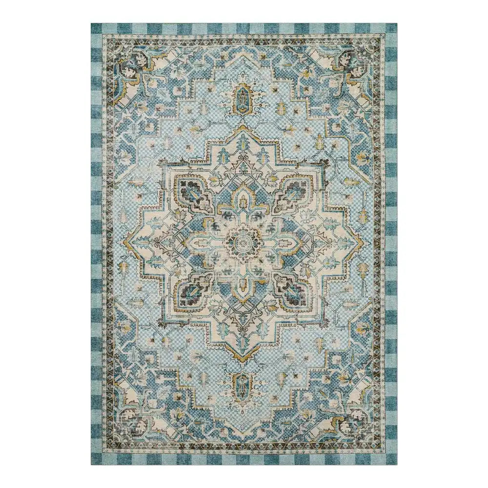 Heriz Checked Mocha 8' x 10' Washable Rug