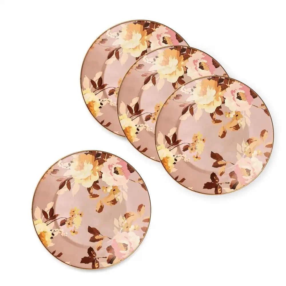 Wild Rose White Dinner Plate, Set of 4