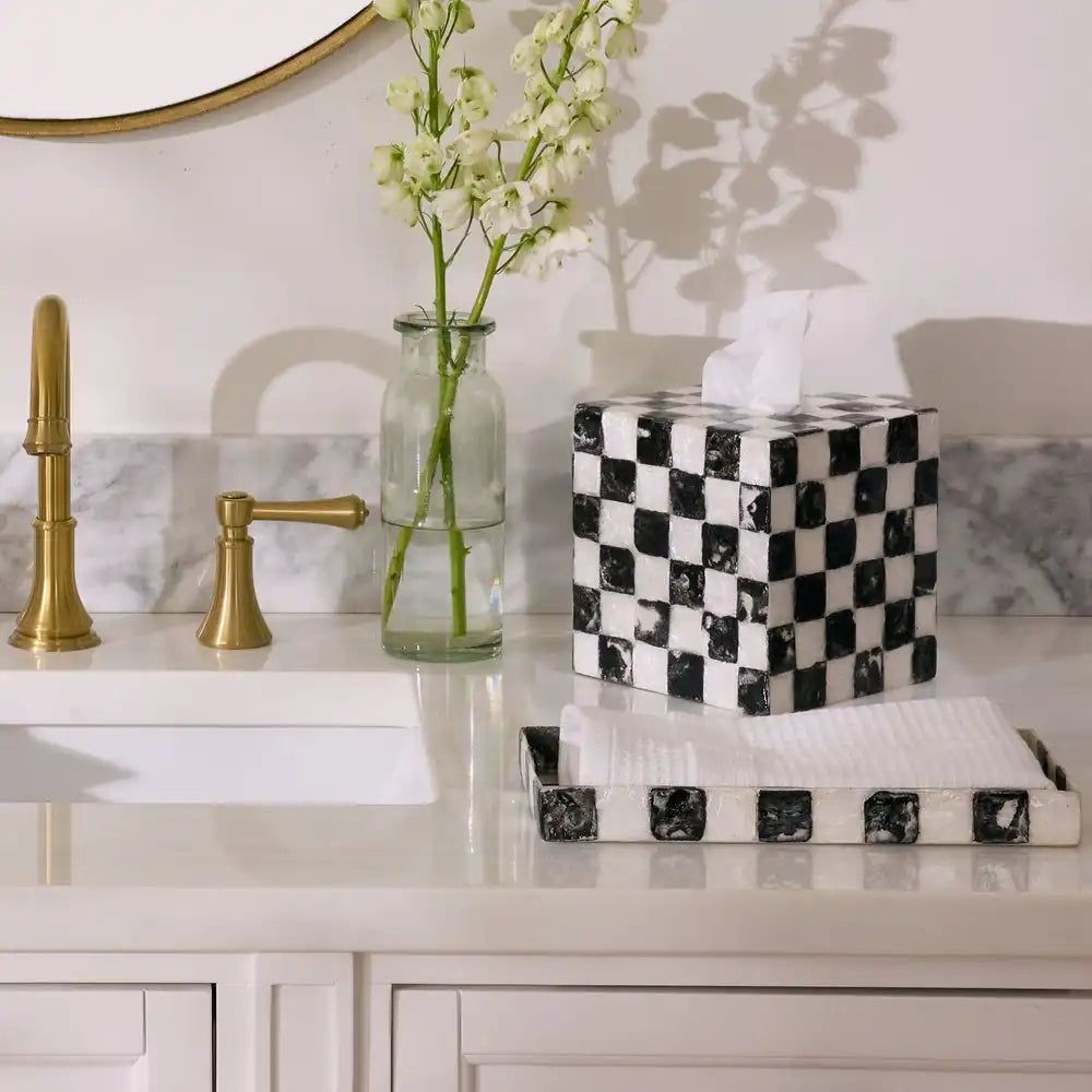 Courtly Check Capiz Vanity Tray